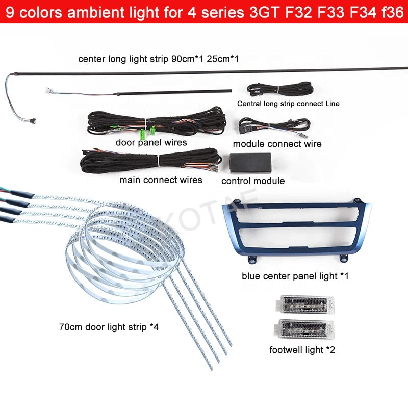Bmw 4er F32 F33 Ambientebeleuchtung 9 Farben Innenraumbeleuchtung LED