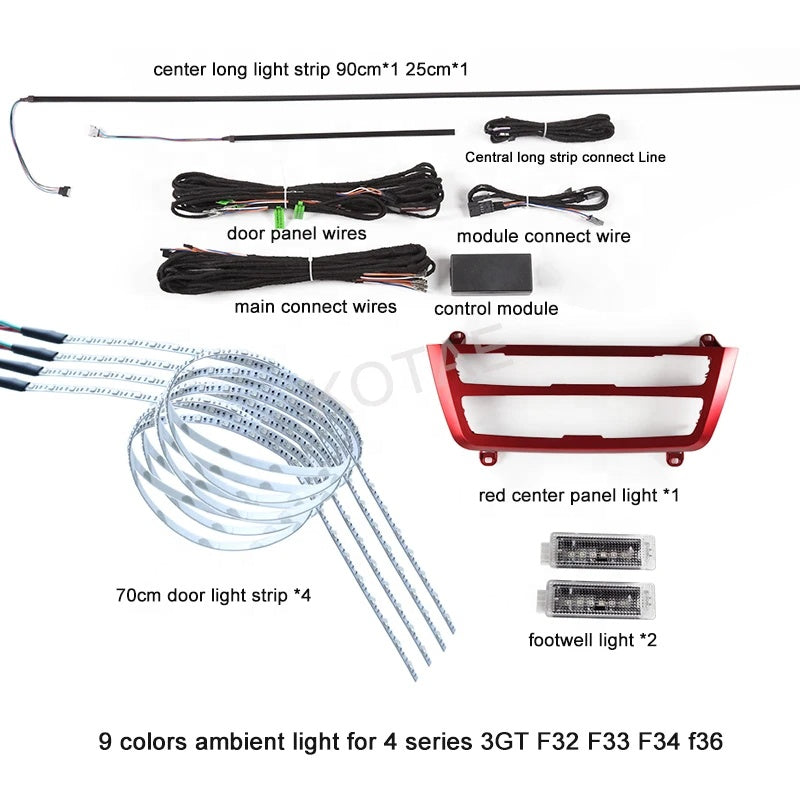 Bmw 4er F32 F33 Ambientebeleuchtung 9 Farben Innenraumbeleuchtung LED