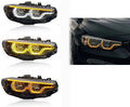 BMW 4er F32 F33 F36 F82 LED LCI Facelift Scheinwerfer Ikon V2 Weiß+Gelb+Rot/ Amber